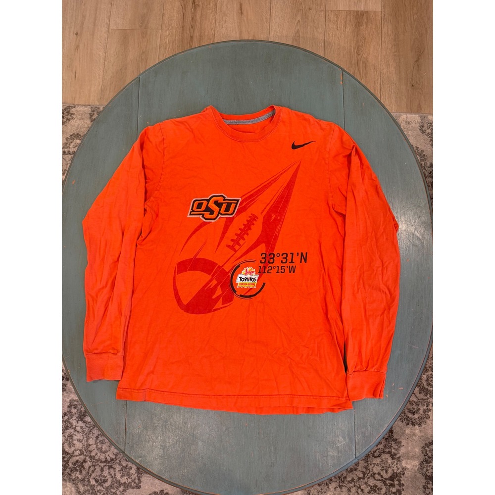 Nike Oklahoma State Cowboys OSU Fiesta Bowl Long Sleeve T-Shirt Orange Mens M